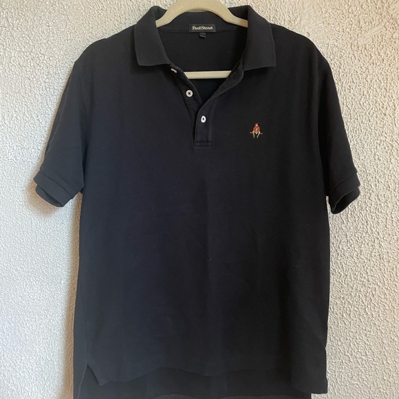 Paul Stuart Cotton Piqué Logo Polo size M black - Picture 3 of 5